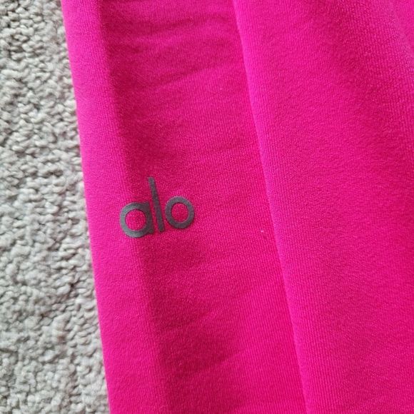 Alo 7/8 High-Waist Checkpoint Legging Size Small in Neon Pink - Picture 5 of 8